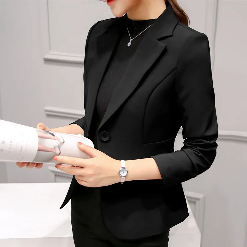 New Women Blazer Jackets Long Sleeve Blazers Pockets Jackets Coat Slim Office Lady Jacket Female Tops Suit Blazer Femme Jackets