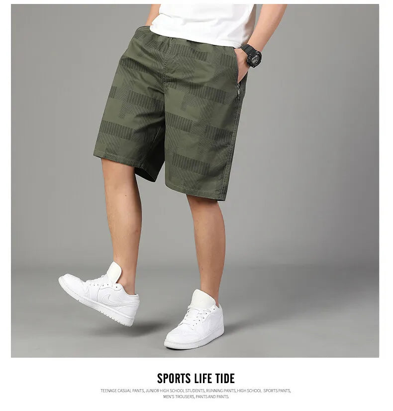 Big Size Men's Casual Shorts Summer Light Weight Shorts Outdoor Sports Cool Breathable Beach Relaxed Fit Cotton Cargo Shorts