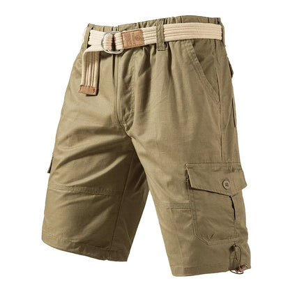 Mens Casual Cotton Shorts Hiking Cargo Shorts Relaxed Fit Streetwear Running Shorts Elastic Waist Short
