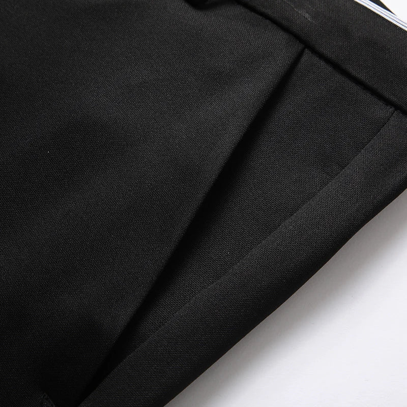 Male Pants Stretch Solid Black Smart Casual Men's Trousers Office Quick Dry Suit Pants New Spring Autumn Korean Straight Pants