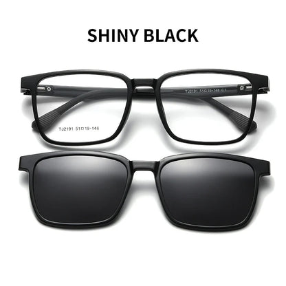 Flip-up Magnetic Clip-on Prescription Glasses Men Women TR90 Polarised Myopia Sunglasses Night Vision Reading Glasses 2191