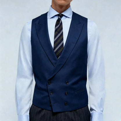 Men Vest Pink Double Breasted With Lapel Solid Waistcoat For Wedding Banquet Business Work Office Casual Daily Men Suit Vest