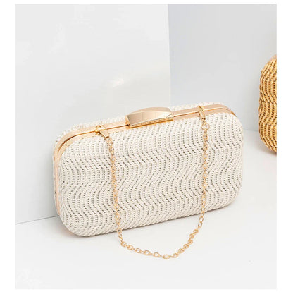 Casual Straw Women's Bag Yellow Clutch Woven Handbags Top Quality Luxury Bags Party Women's Shoulder Bags Purses Fashion Pouch