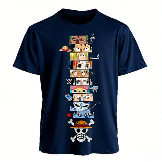 2026 One Piece Anime Luffy Zoro Ace T Shirt Men Summer Cotton Short Sleeve Graphic Tee Harajuku Streetwear Vintage Casual Tops