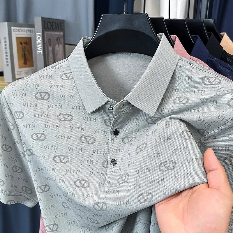 Fashion brand men's short sleeve polo shirt summer new item original printing custom design youth comfortable top casual T-shirt