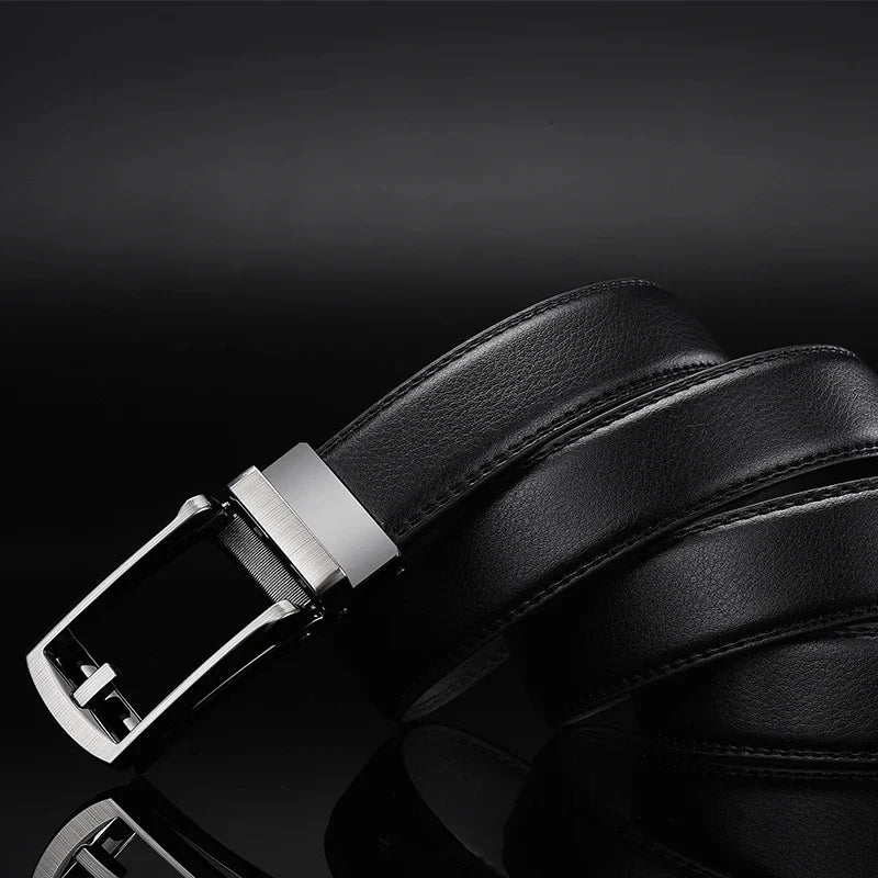 Men Belt Top Quality Cow Genuine Leather Men's Belt Cowhide Strap for Male Automatic Buckle Belts for Men Alloy Buckle Belt