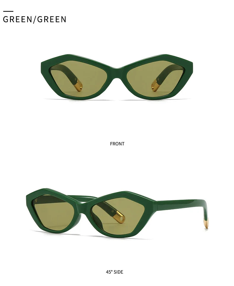 Fashion UV400 Cat Eye Sunglasses for Women Outdoor Stylish Retro Eyewear with Unique Temple Design Sun Glasses Gafas De Sol