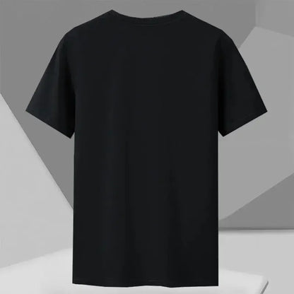 Men T-shirt Printed Tee Plus Size 110-180kg 5XL 6XL 7XL Black T Shirts Round Neck Short Sleeve Oversized Tops Big Size Clothing