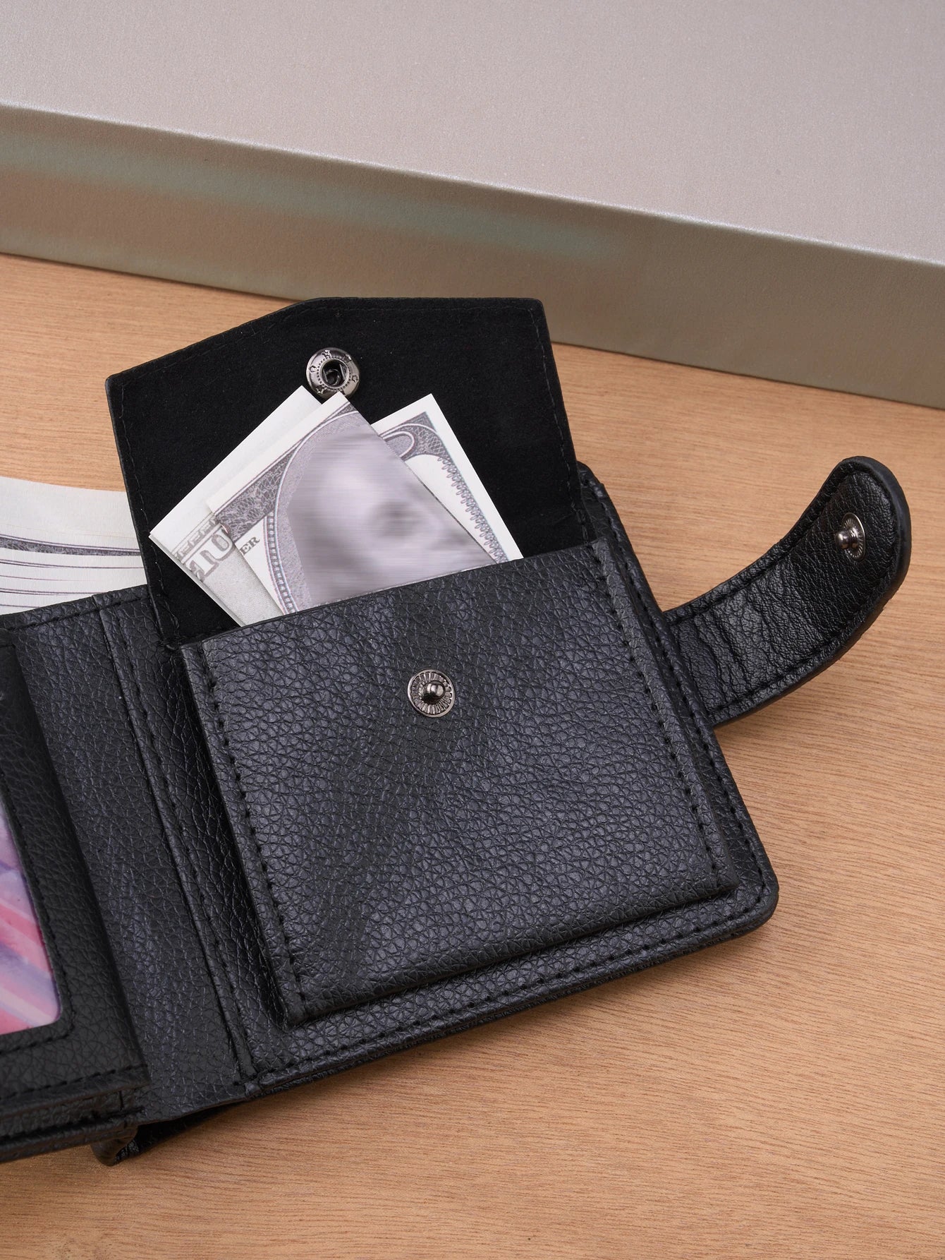 Portefeuille en cuir fin pour homme, porte-monnaie à fermeture éclair de qualité avec compartiment à monnaie, porte-cartes court décontracté pour homme pour un usage quotidien