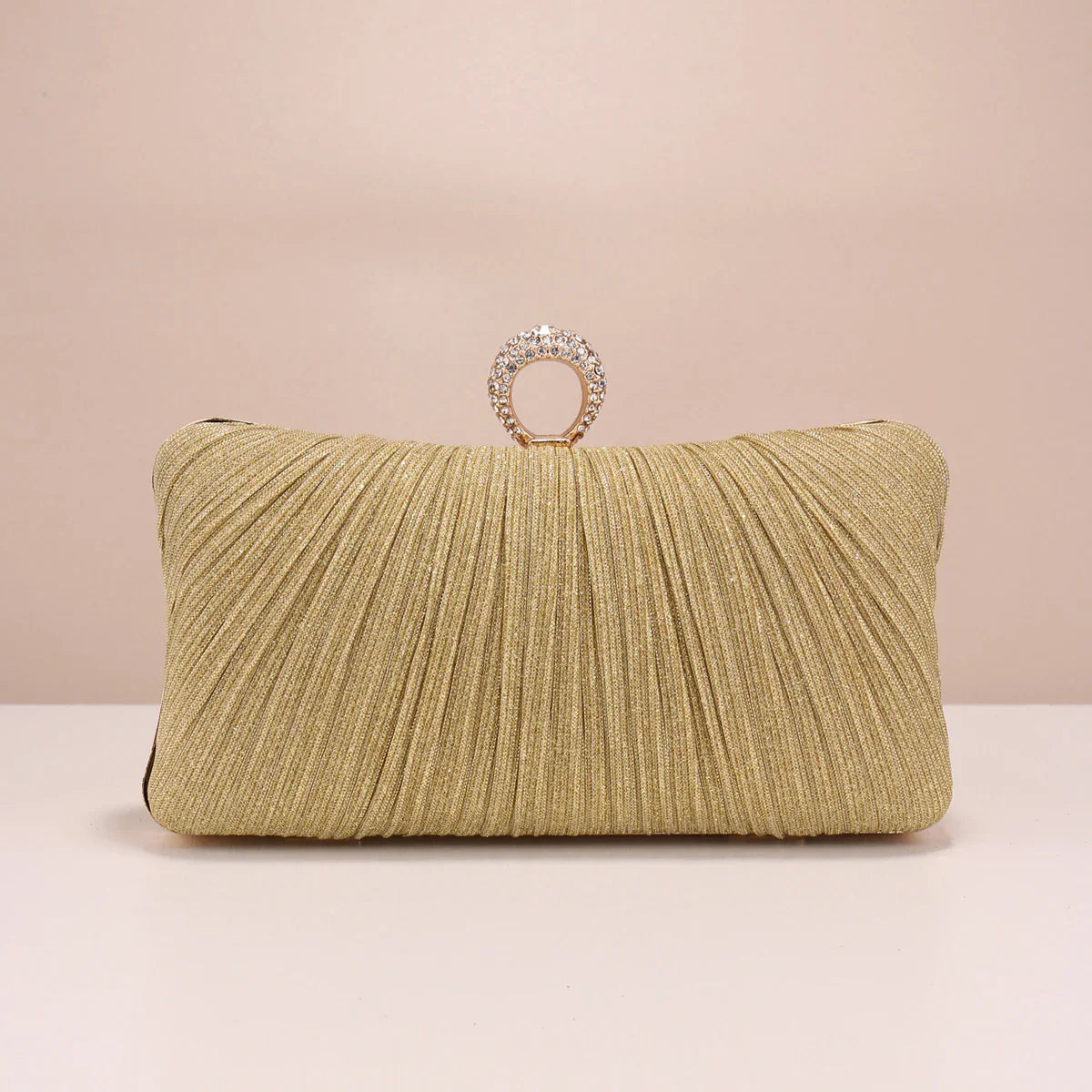 Valentine's Day Evening Bags Finger Ring Diamonds Clutch Ruched Fashion Prom Dinner Handbags With Chain Purse