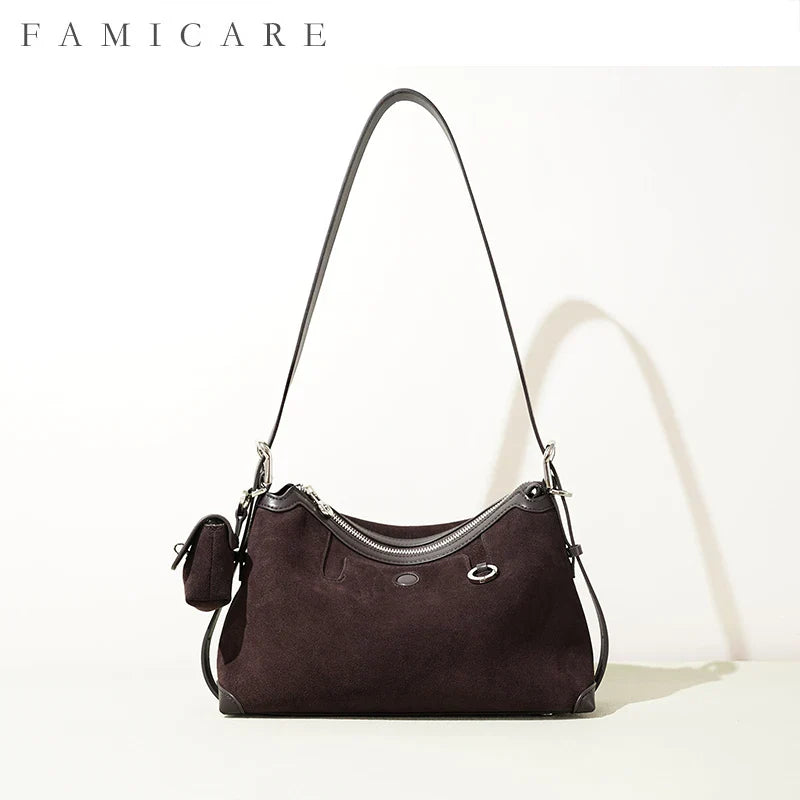 Minimalist Lady Soft Genuine Leather Pillow Crossbody Bag Women's Convertible Shoulder Bags 2026 New Chic Solid Color Handbag