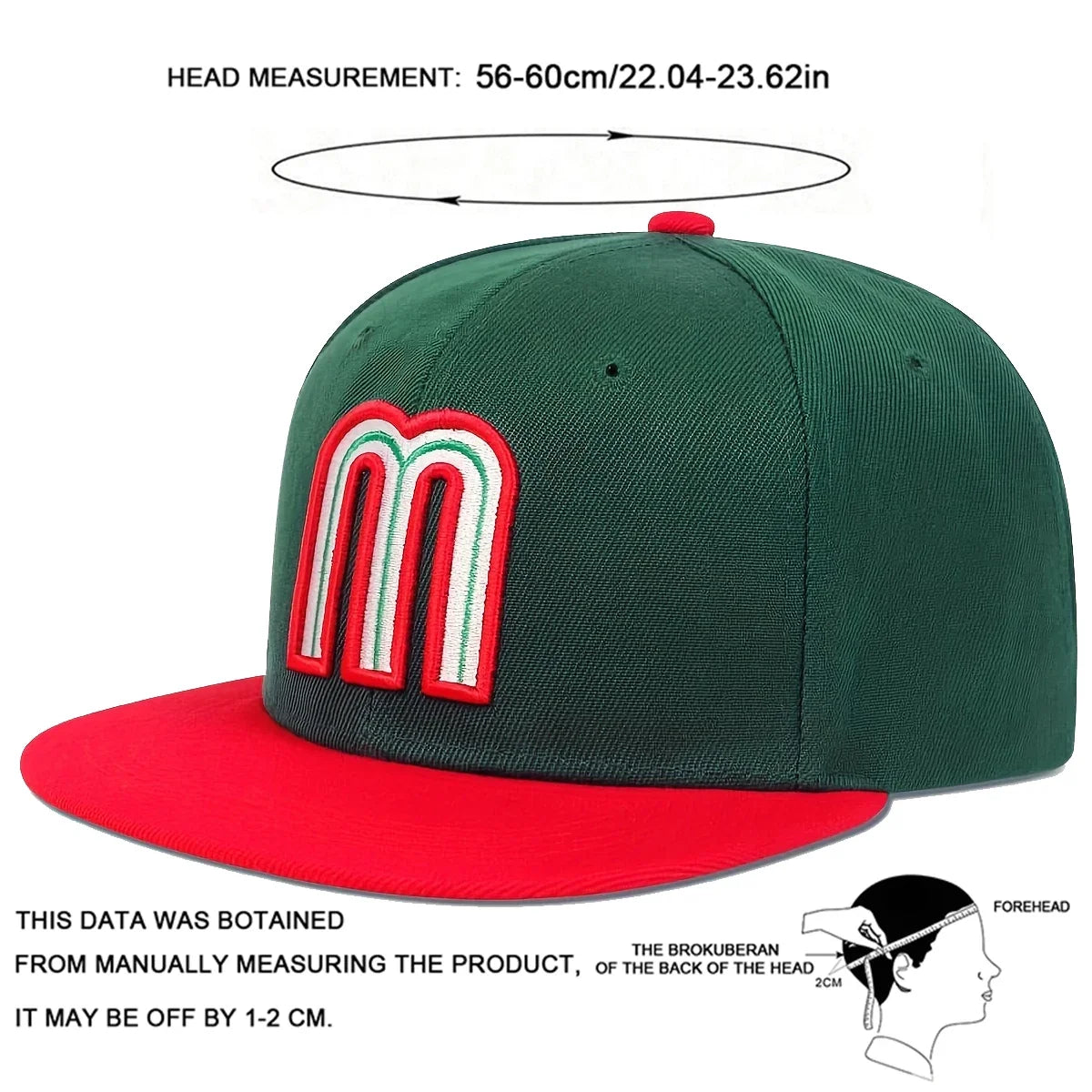 Unisex M Letter Embroidery Hip-hop Hats Outdoor Adjustable Casual Baseball Caps Sunscreen Hat
