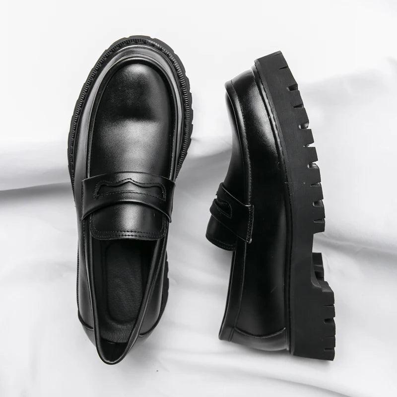 New Men's Luxury Leather Shoes Genuine Leather Dress Shoes Fashion Loafers Slip-on Comfy Casual Business Shoes Fomal Mocassins