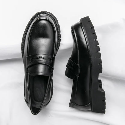 New Men's Luxury Leather Shoes Genuine Leather Dress Shoes Fashion Loafers Slip-on Comfy Casual Business Shoes Fomal Mocassins