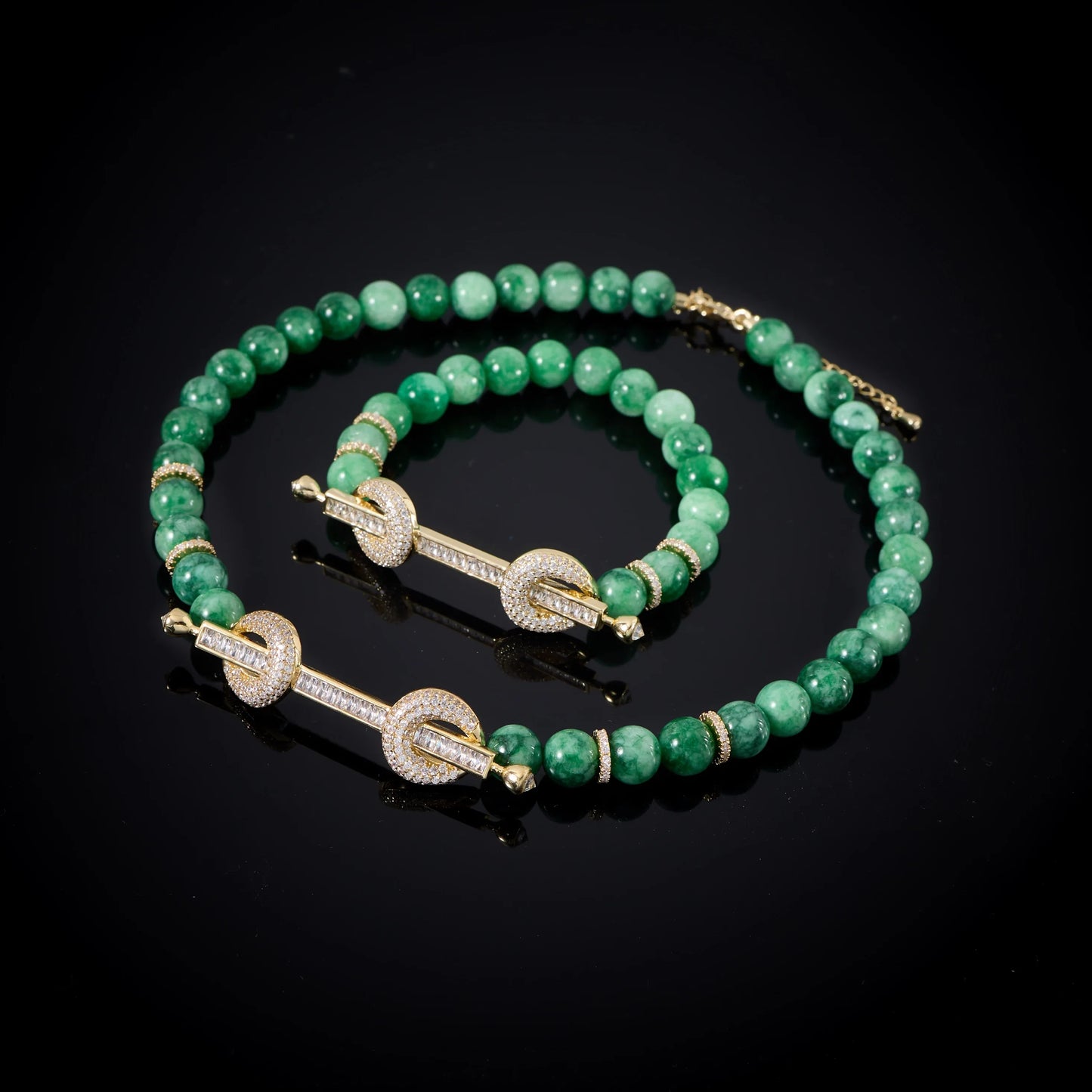 015810 Beaded Choker for Women Color Natural Stone Necklace Set Daily Wear Ceremony Engament Cocktail Party Jewelry Accessories