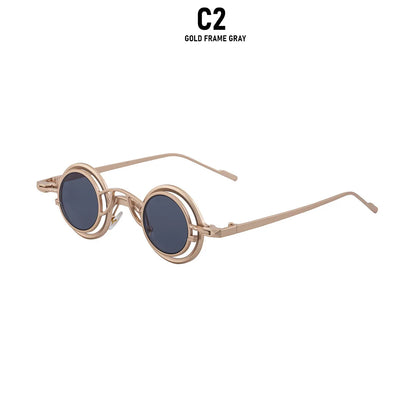 Steampunk Sunglasses For Men Metal Frame Vintage Retro Round Fashion Glasses Punk Dropshipping Gafas De Sol Lunette De Soleil
