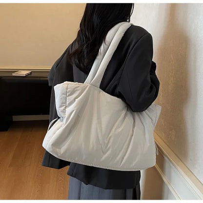 Fashion Winter Women Shoulder Bag Large Simple Shopping Commuting Bag Simple and Practical Textured Casual Versatile Tote Bag