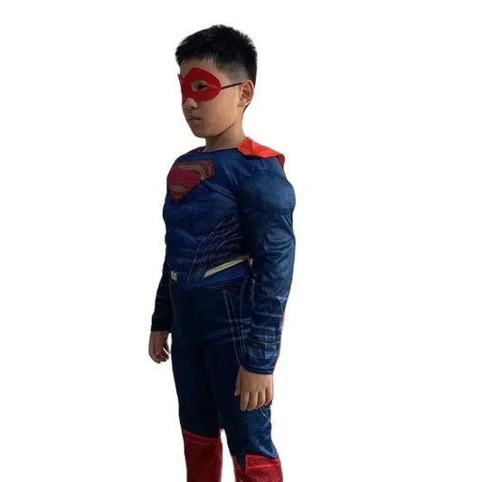 Kids Super Halloween Cosplay Costumes Boys Anime Superhero Party Role Play Dress Up Muscle Suit Children Hero Jumpsuit Outfit