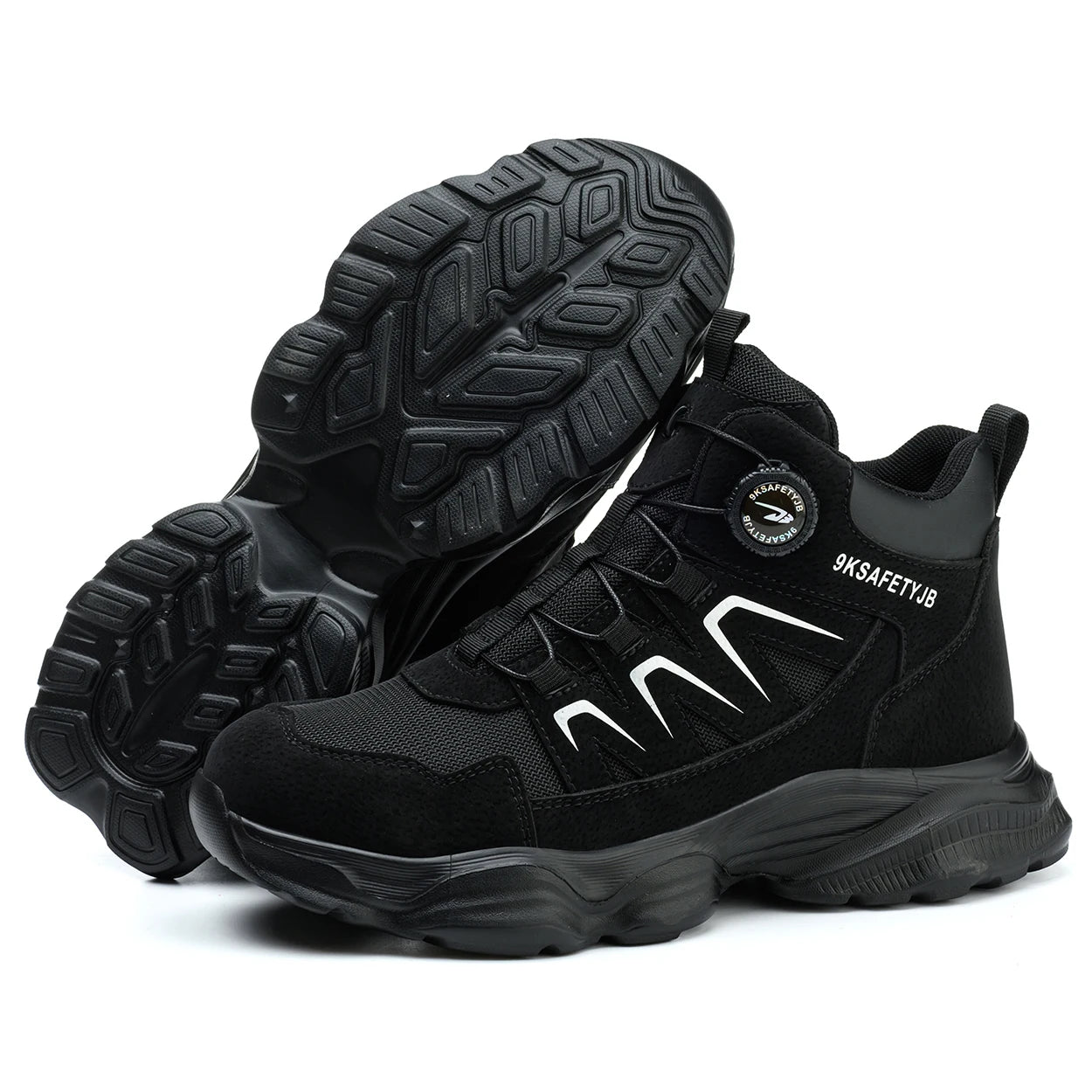 Rotating Button Safety Boots Shoes Man Steel Toe Safety Work Shoes Lightweight Non Slip Work Boots Men Sneaker