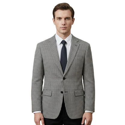 Check Blazer for Men 1 Piece Slim Fit Suit Jacket with 2 Side Slit Houndstooth Plaid Casual Notched Lapel Male Fashion Suit