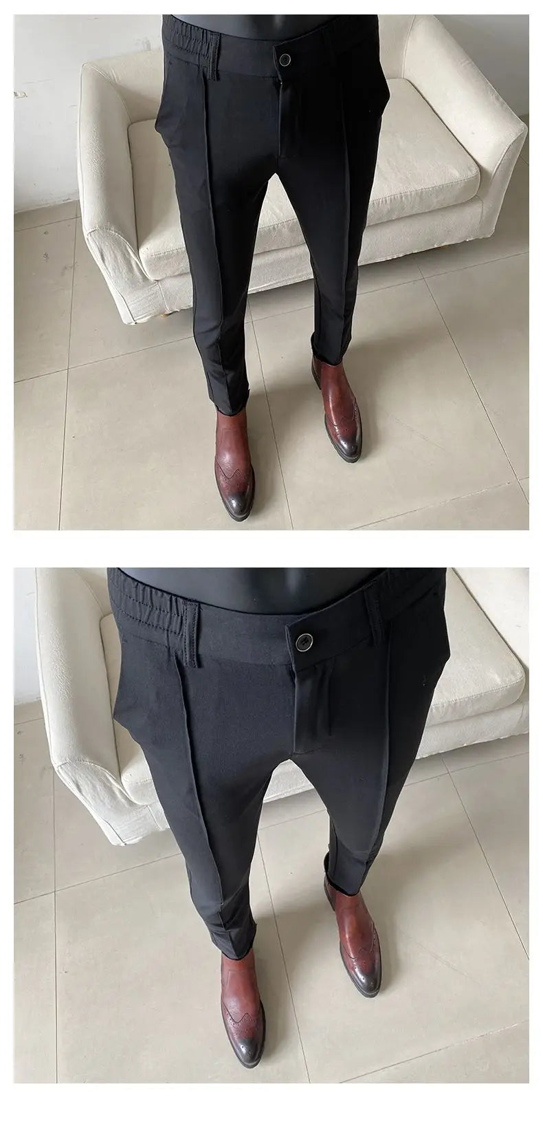 Summer New Light Thin Solid Color Suit Pants High Quality Slim Fit Stretch Trousers Men's Formal Business Social Dress Pants