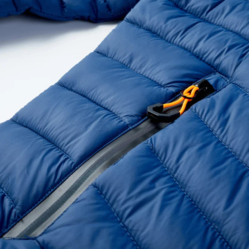 Mens Lightweight Outdoor Puffer Jacket Hooded Insulated Thermal Puffy Winter Heated Running Travle Casual Cotton Outdoor Coat