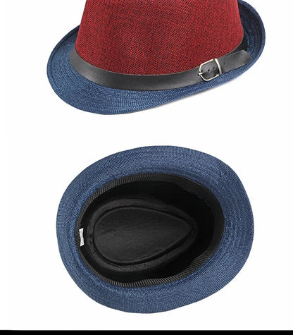 Spring and Summer Patchwork Men's Jazz Hat  Unisex Fashionable Fedoras Hat for Women
