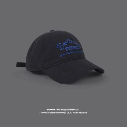 Hat Women Letter Embroidery Baseball Cap for Men Solid Color Peaked Cap Cotton Breathable Duck Tongue Hat Outdoor Sun Visors
