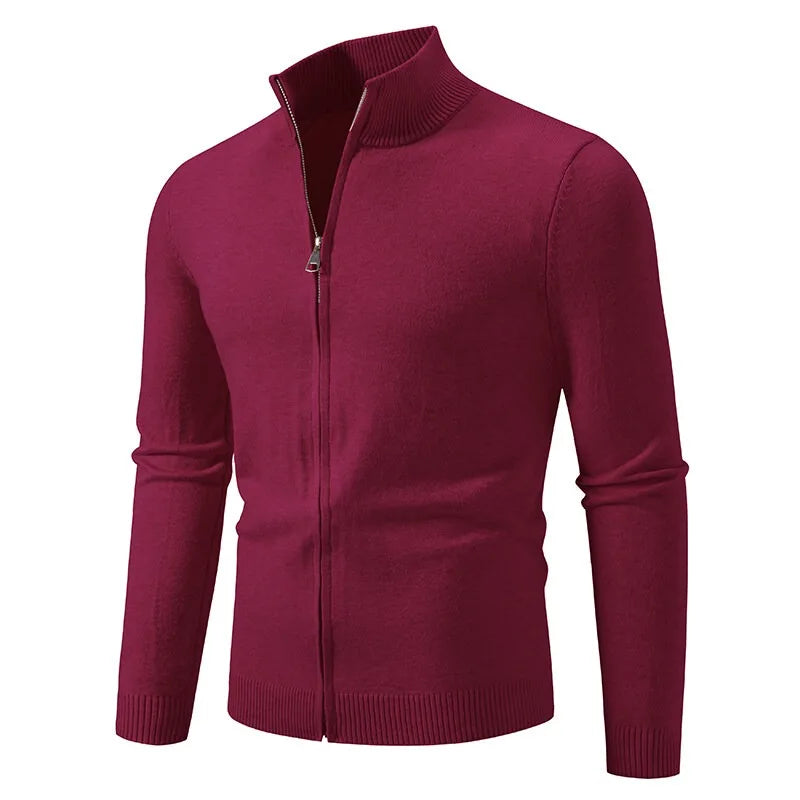 Men's Zipper SweatCoats Casual Cardigan Sweaters Stand Cold Blouse Knitwear Winter Outdoor Jumper Warm Streetwear