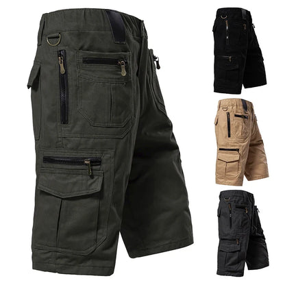Men's Large Size Loose Casual Shorts Fashion Trendy Versatile Cotton Shorts Elastic Waist Summer Work Shorts