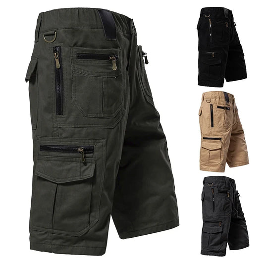 Men's Large Size Loose Casual Shorts Fashion Trendy Versatile Cotton Shorts Elastic Waist Summer Work Shorts