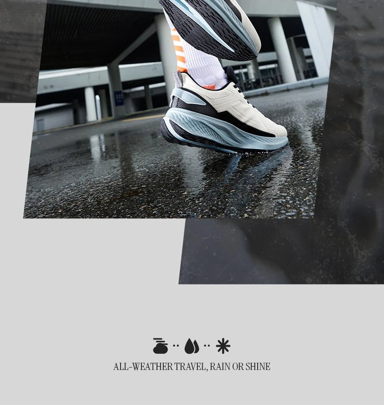 Rainblock Men Running Shoes Water Repellent Anti-Slip Grippy Cushioning Airy Male Sneakers 672532231