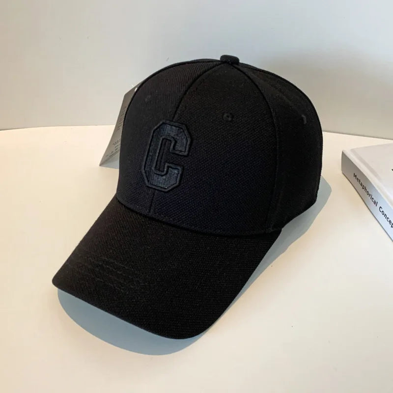 Simple Letter C Embroidered Baseball Cap For Men Women Solid Color Adjustable Sun Hat Unisex Casual Hip Hop Dad Trucker Cap