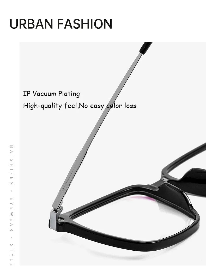 Men's Classic Titanium Square Frames Anti-Blue Light Reading Glasses Men Myopia Hyperopia Customizable Prescription 5042X