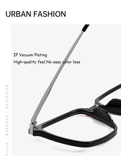Men's Classic Titanium Square Frames Anti-Blue Light Reading Glasses Men Myopia Hyperopia Customizable Prescription 5042X