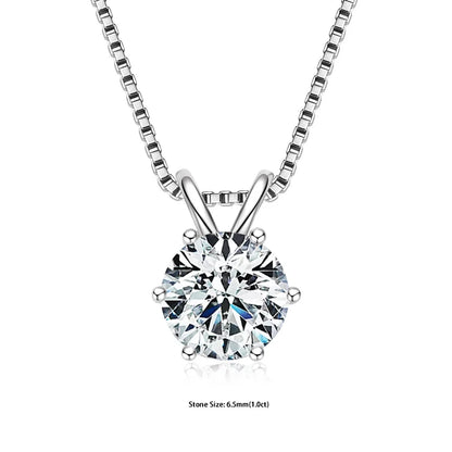 GRA Certified Multi-size Round Moissanite Pendant Necklaces For Women 925 Sterling Silver Solitaire Chain Jewellry Gift