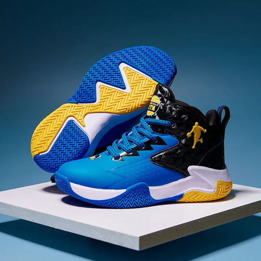 Fashion Brand Basketball Shoes Boy Kid Trainers Non-slip Children's Sports Shoes Outdoor Leather Basketball Sneakers Kids Girls