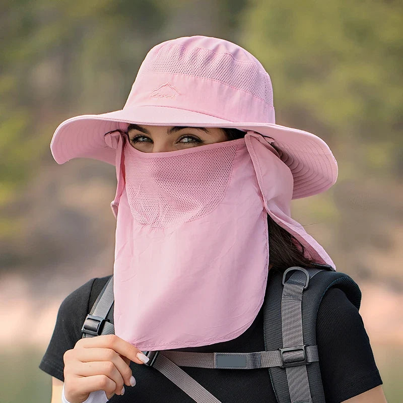 Fisherman's hat, male sun hat, summer outdoor quick drying sun hat, fishing breathable sun hat, female face mask hat