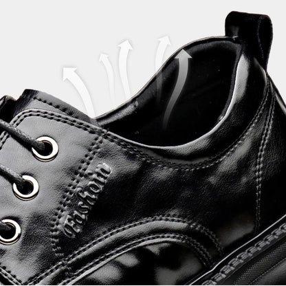 Summer Hallow Cow Leather Shoes for Men Fashion Casual Black New Designer Dress Shoes Male Lace Breathable Platform Shoes Man