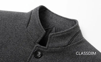 New Spring Men Cashmere Blazers Suits Jackets Stand-up Collar Business Casual Suits Coats Male Slim Fit Blazers Jackets Coats 4X