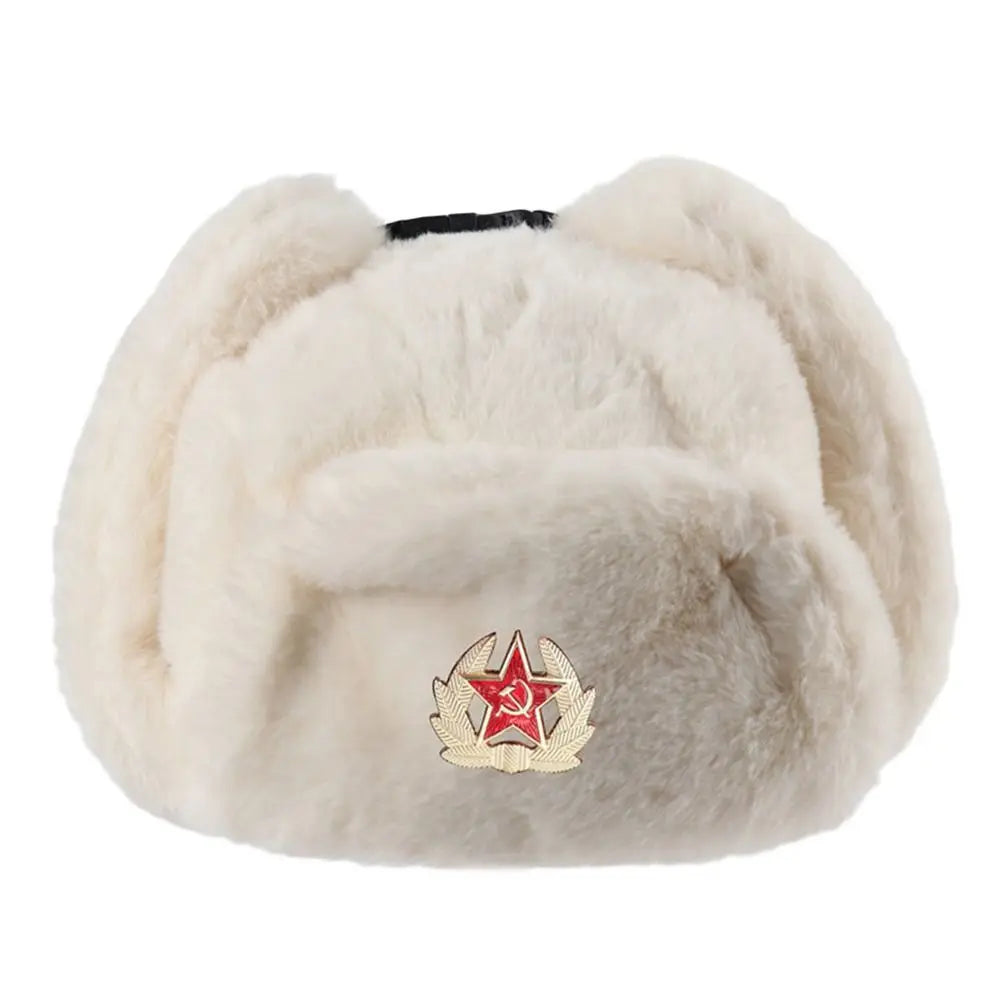 Outdoors Thick Bomber Hat Plush Warm Russian Ushanka Windproof Snow Caps for Women Men