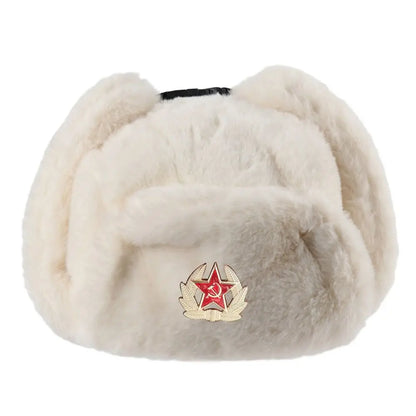 Outdoors Thick Bomber Hat Plush Warm Russian Ushanka Windproof Snow Caps for Women Men