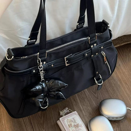 Korean Cute Harajuku Style Y2k Large Capacity Handbag Shoulder Bags Nylon Waterproof Cloth Commuter Storage Bags Women's Bag