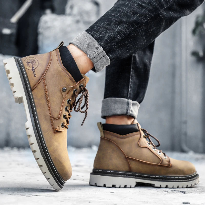 Brand Men Super Warm Snow Boots Winter Men's Ankle Boots Waterproof Short Outdoor Sneakers Autumn Men's Motorcycle