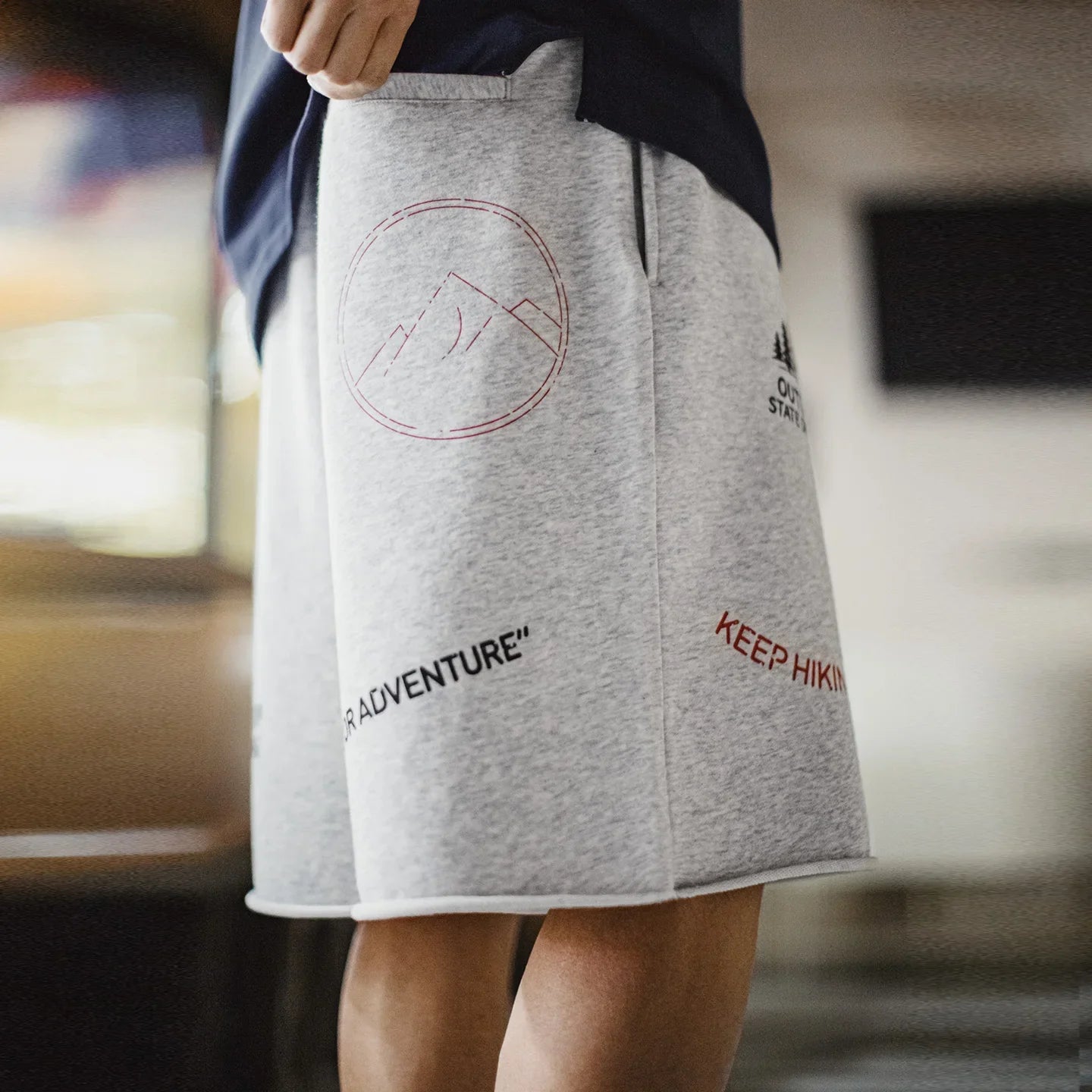Summer Men's Shorts Retro Print Loose Sport Shorts Elastic Waist Casual Shorts American Knitted Knee-Length Short