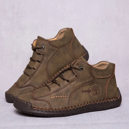 Fashion Men Ankle Boots Handmade Mens Boots Lightweight Mens Designer Boots Outdoor Sneakers Leather Work Boots Plus Size 38-48