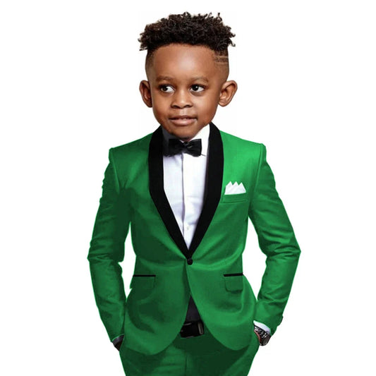 New Boys Formal Suits 2 Pieces Jacket Pants School Activities Wear Stylish One Button Kids Tuxedo Wedding Guest Clothes