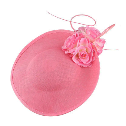 Gorgeous Formal Dress Wedding Fedora Cap Women Big Derby Headpiece Flower Fashion Fasinator Hat Handmade Occasion Millinery Cap