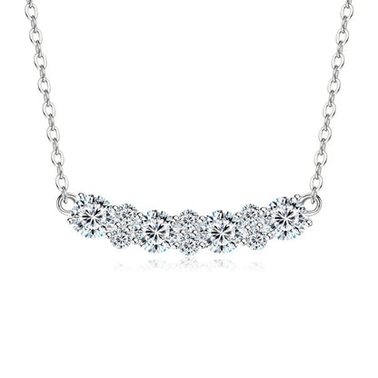 GRA Certified Full Moissanite Smile Pendant Necklace for Women 925 Sterling Silver Clavicle Chain Jewelry Gift Collares