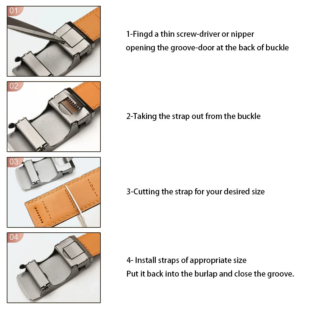 Men's Leather Belts Fashion Automatic Buckle PU Male Belts Luxury Business Designer Black Brown 115 125 135cm